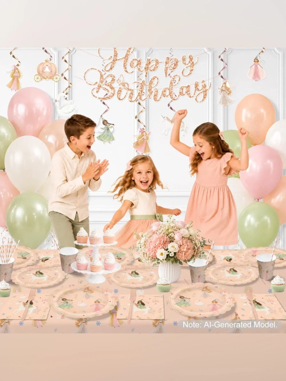 Elegant Pink Peach Princess/Fairy Party Set